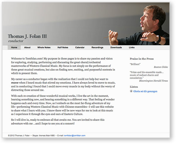 Screenshot of TomFolan.com
